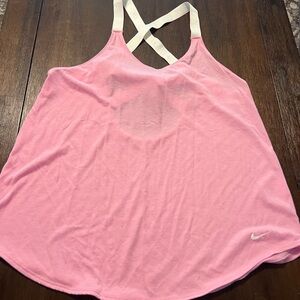 Nike Pink Tank Top with Relaxed Fit and Crisscross Straps